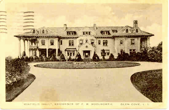 Winfield Hall of Glen Cove LI, 1916 prior to the 1917 Replacement